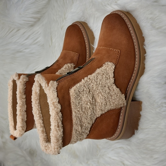 Naturalizer Jett Ankle Booties Winter Boots Tawny Brown - Picture 9 of 16